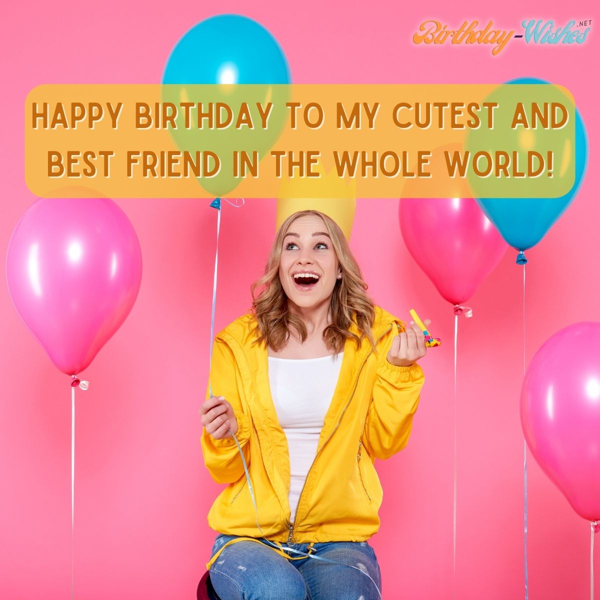 happy birthday cute friend image with balloons