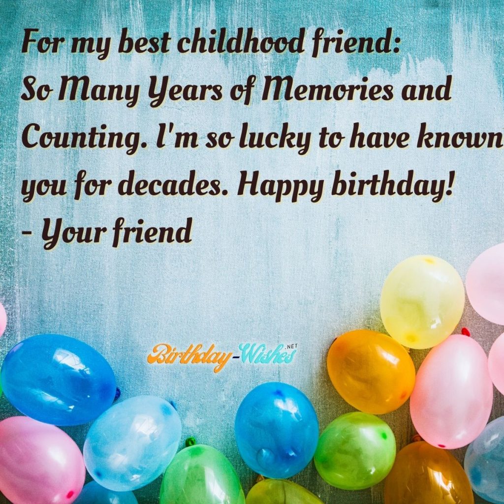 birthday wishes for childhood friend