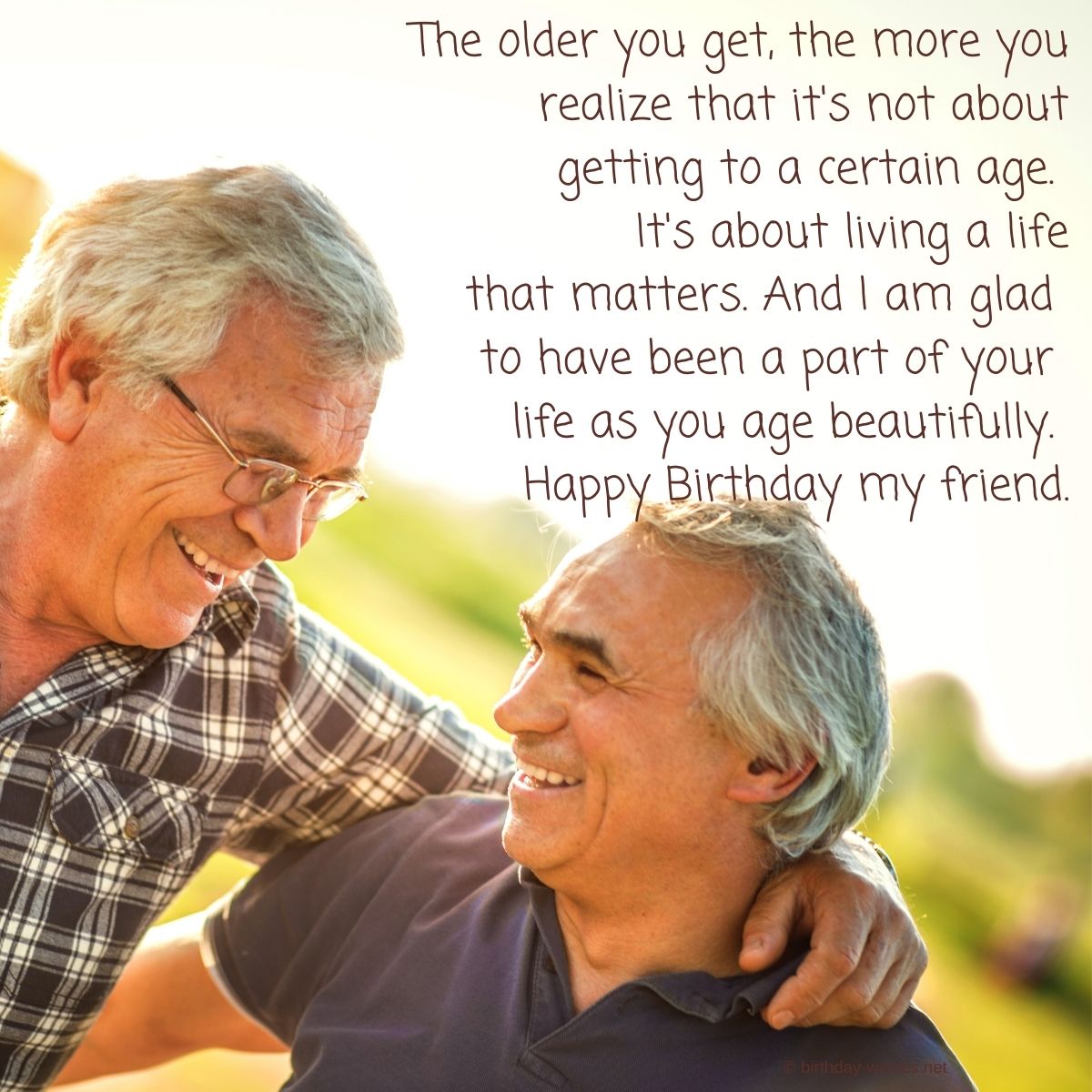 birthday quote with elderly friends