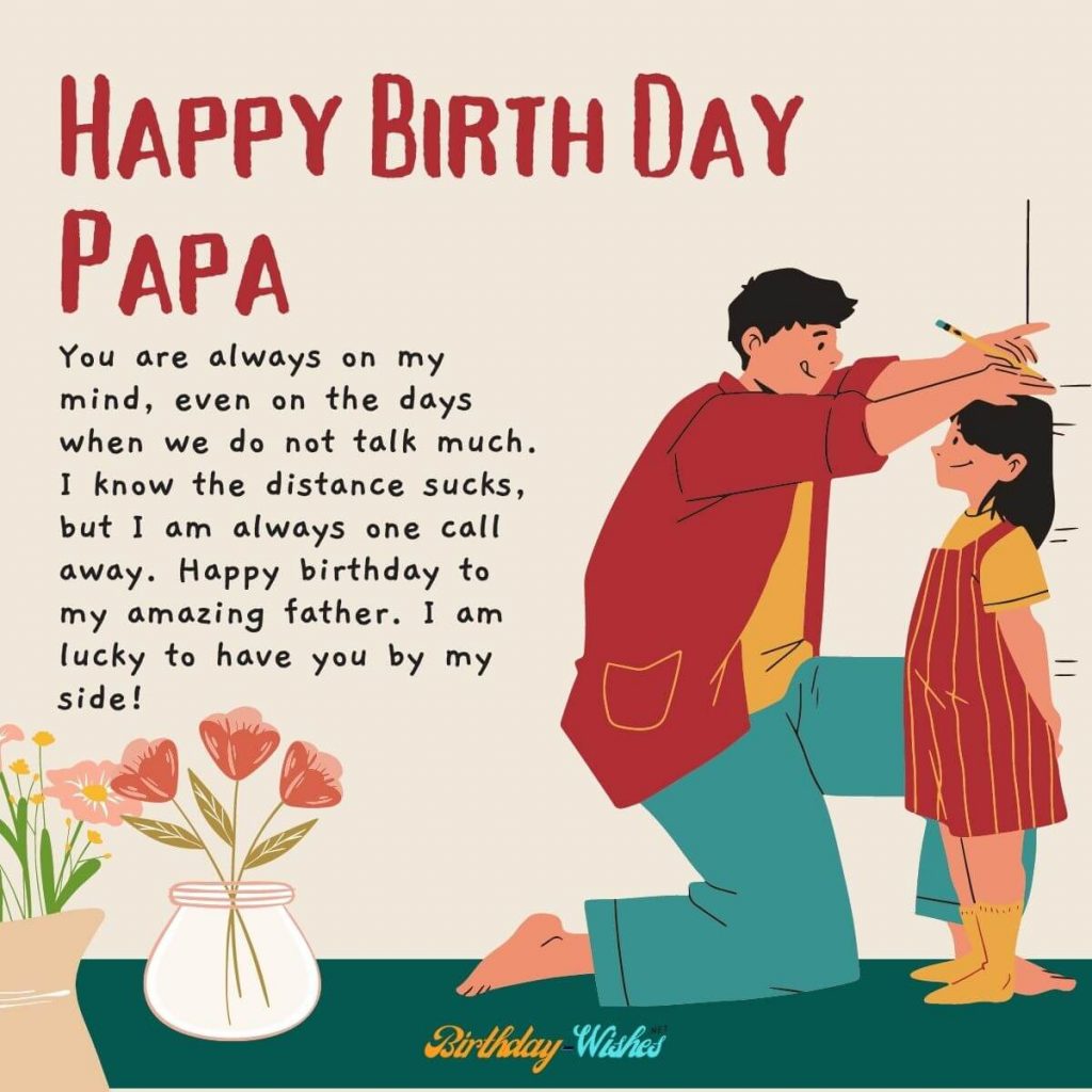 daughter wishing happy birthday to father