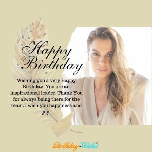 Birthday Wishes for your female boss