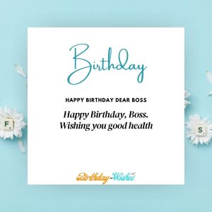 Professional birthday greeting for your Boss