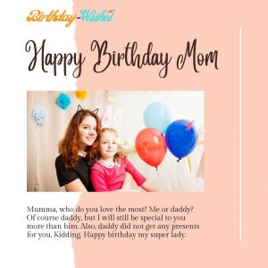 funny birthday wish for mother
