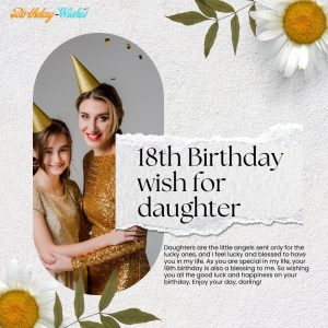 Birthday wish from mother for 18 year old daughter