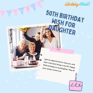 50th birthday wish for daughter