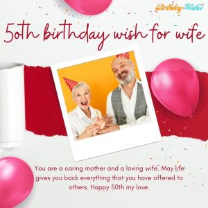 50th birthday wish for lovely wife