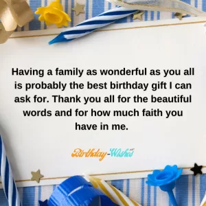 thanking replies to family 3