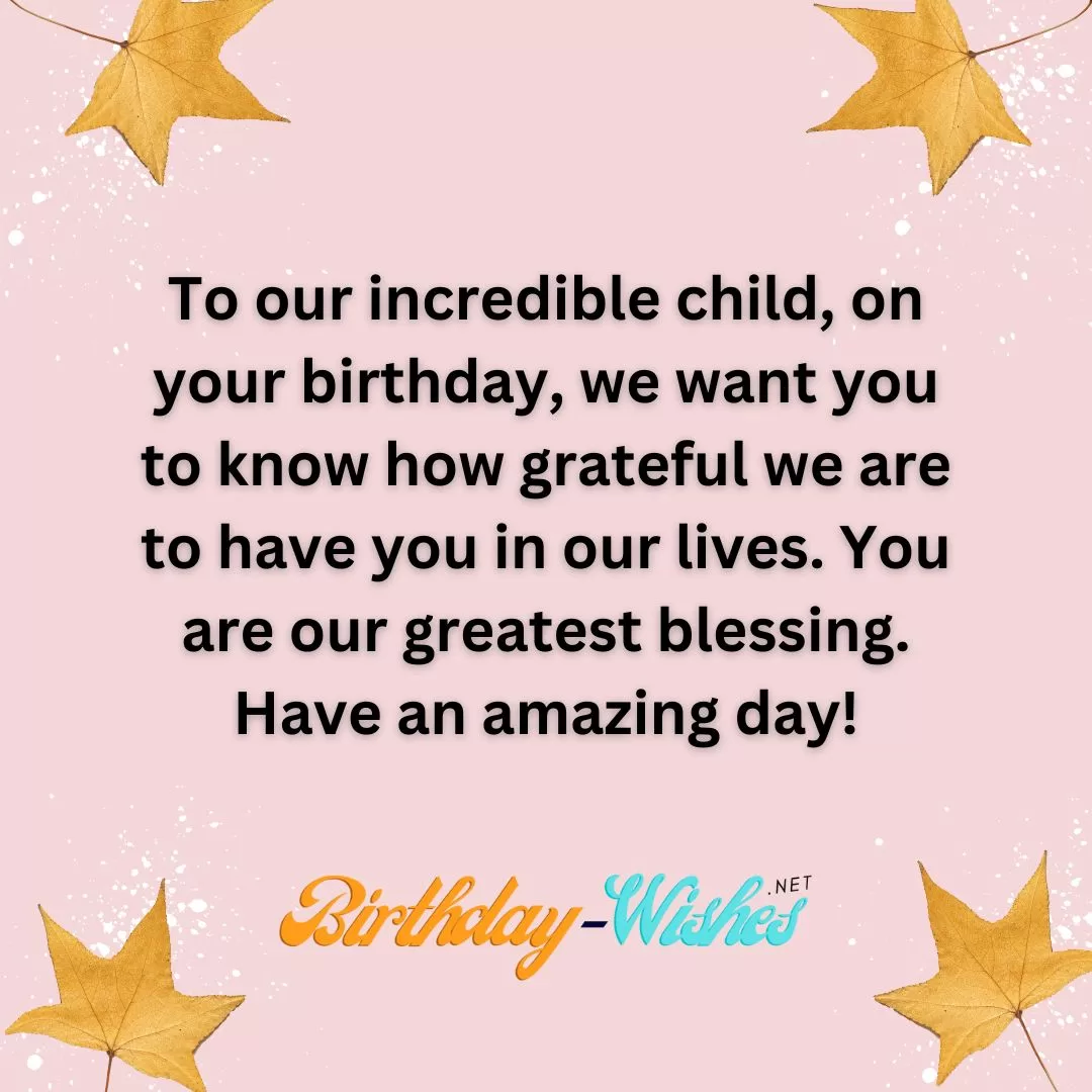 Birthday wishes from parents